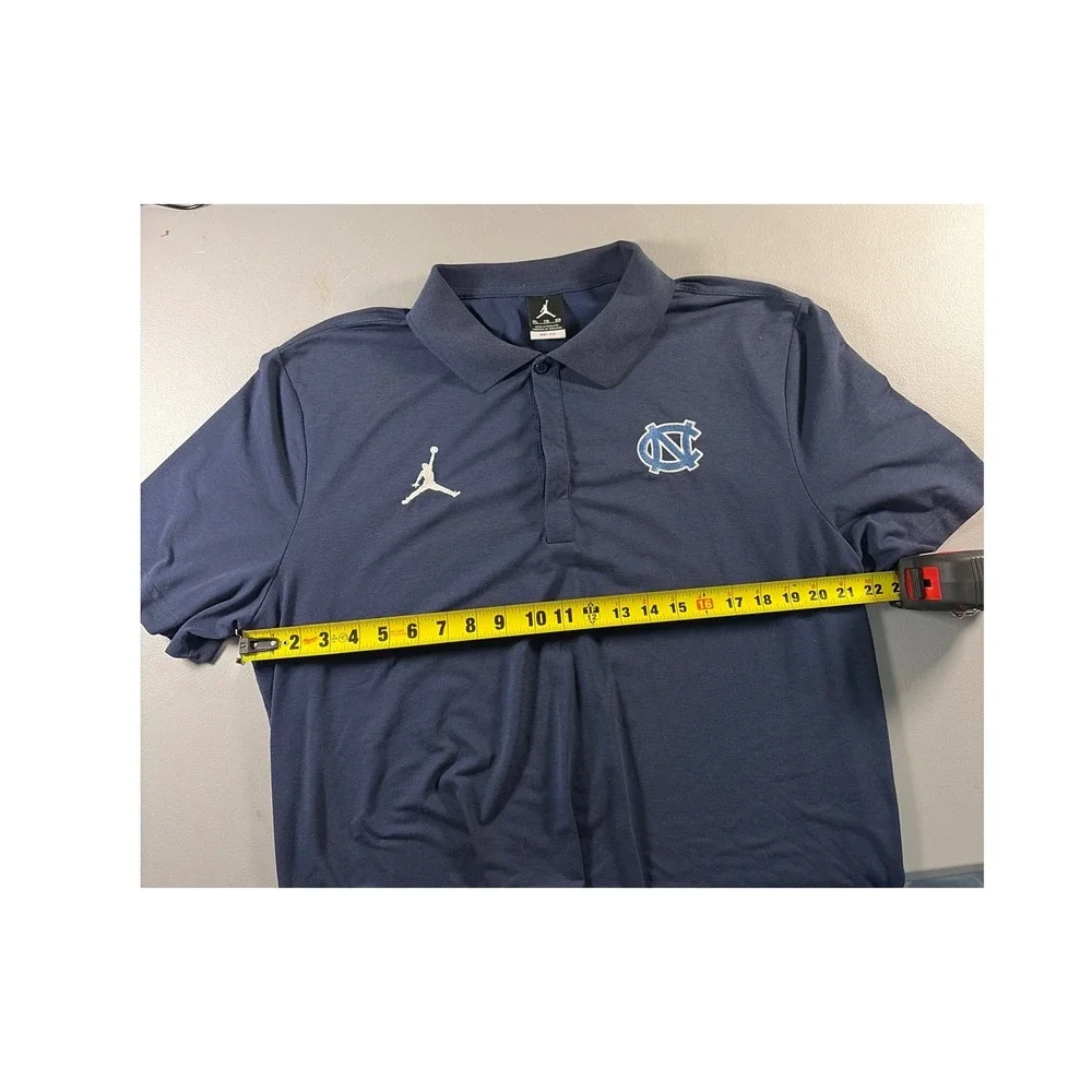 Jordan Polo Shirt Mens XL Navy Blue UNC Tar Heels Military Bowl Dri-FIT Athletic